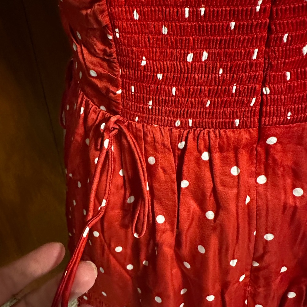 For Love And Lemons Red Ruched Sweetheart Mini Dress - Picture 8 of 15